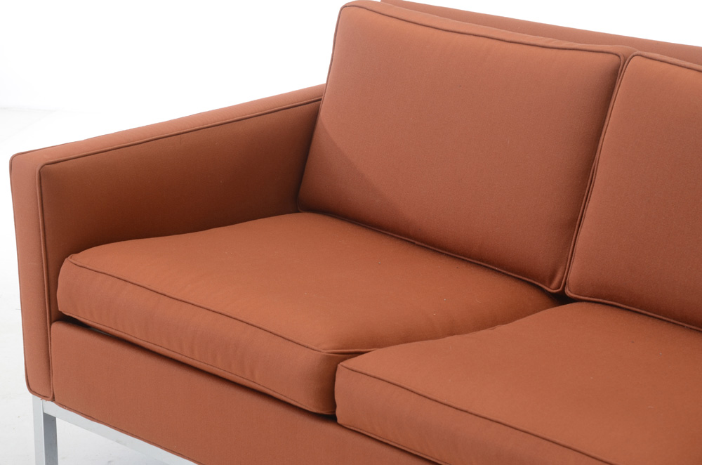 Steelcase Rust Twill Upholstered Loveseat