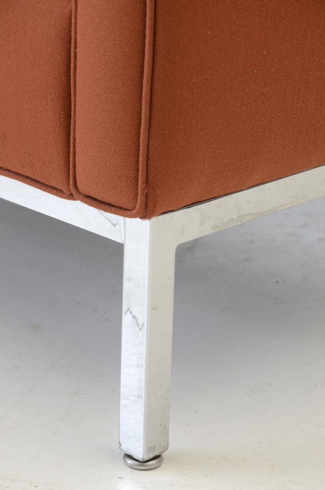 Steelcase Rust Twill Upholstered Loveseat