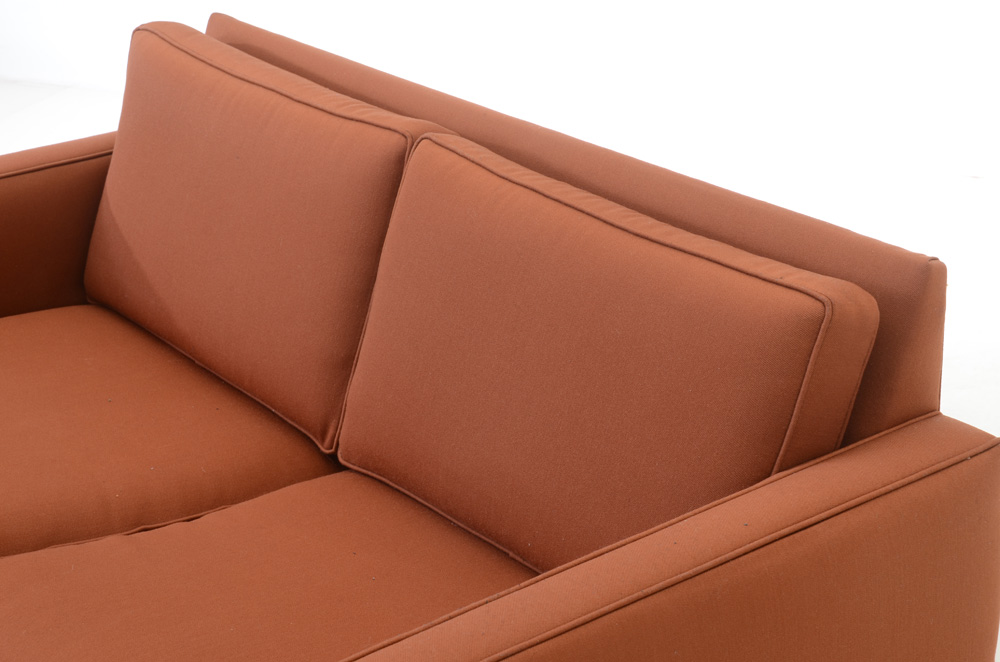 Steelcase Rust Twill Upholstered Loveseat