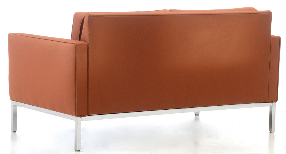 Steelcase Rust Twill Upholstered Loveseat