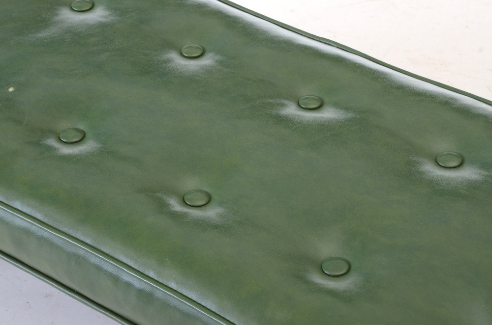 Vintage Green Vinyl Footstool