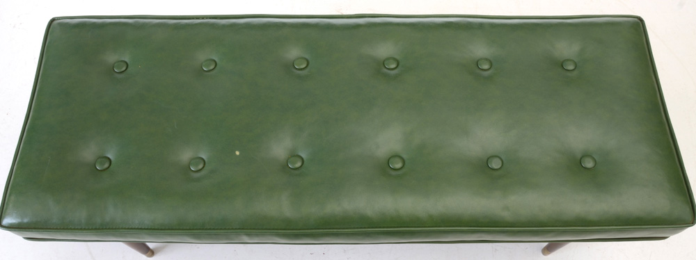 Vintage Green Vinyl Footstool