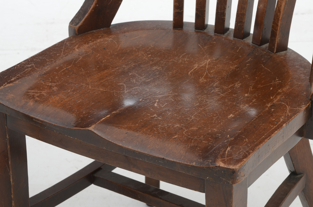 Assembled Set of Seven Vintage Banker's Chairs