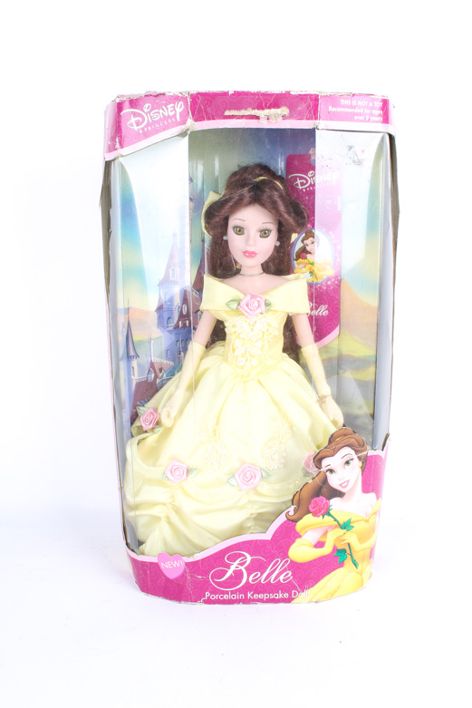 Mattel Collectible Barbie Dolls and Disney's Belle Porcelain Keepsake Doll