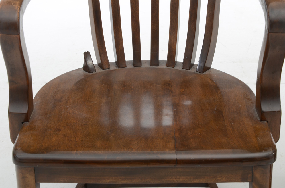 Assembled Set of Seven Vintage Banker's Chairs