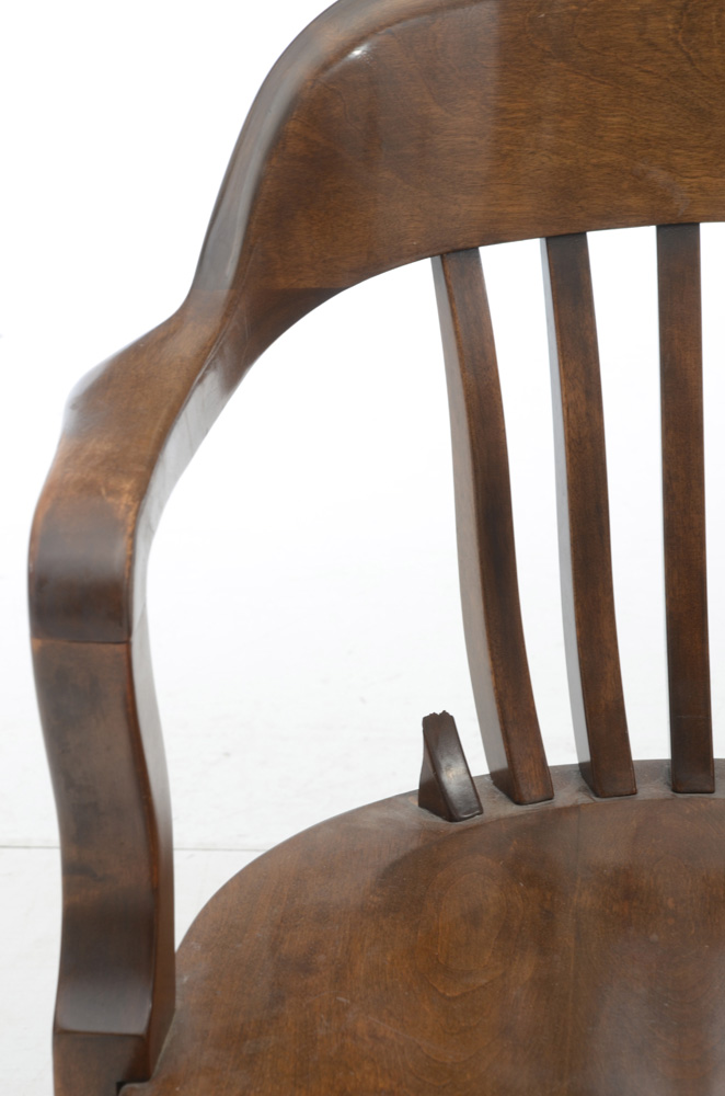 Assembled Set of Seven Vintage Banker's Chairs