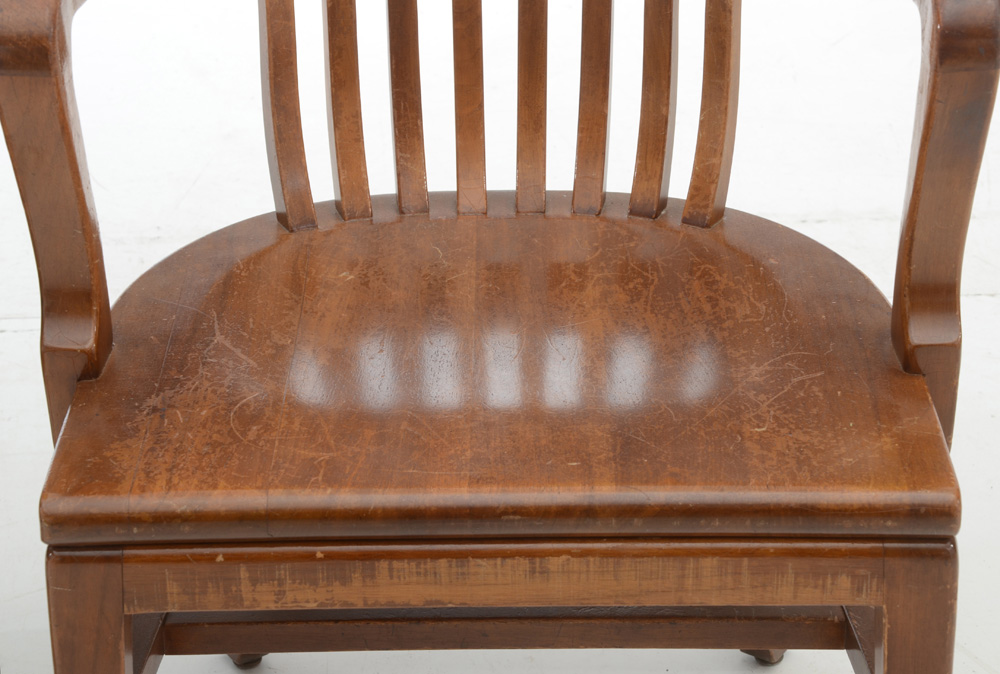 Assembled Set of Seven Vintage Banker's Chairs