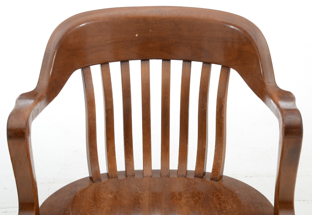 Assembled Set of Seven Vintage Banker's Chairs