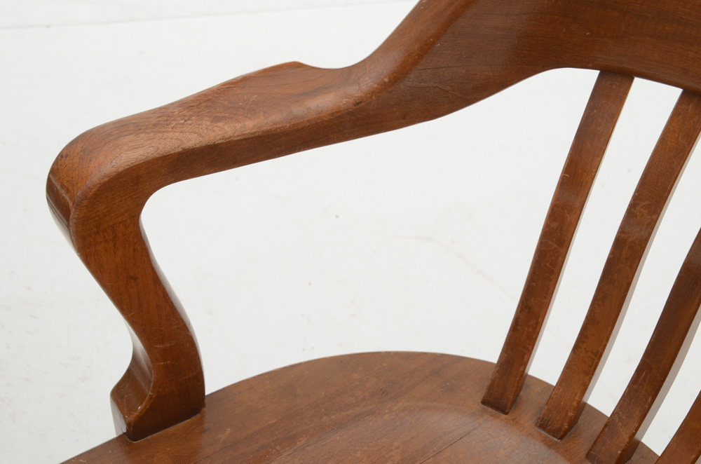 Assembled Set of Seven Vintage Banker's Chairs