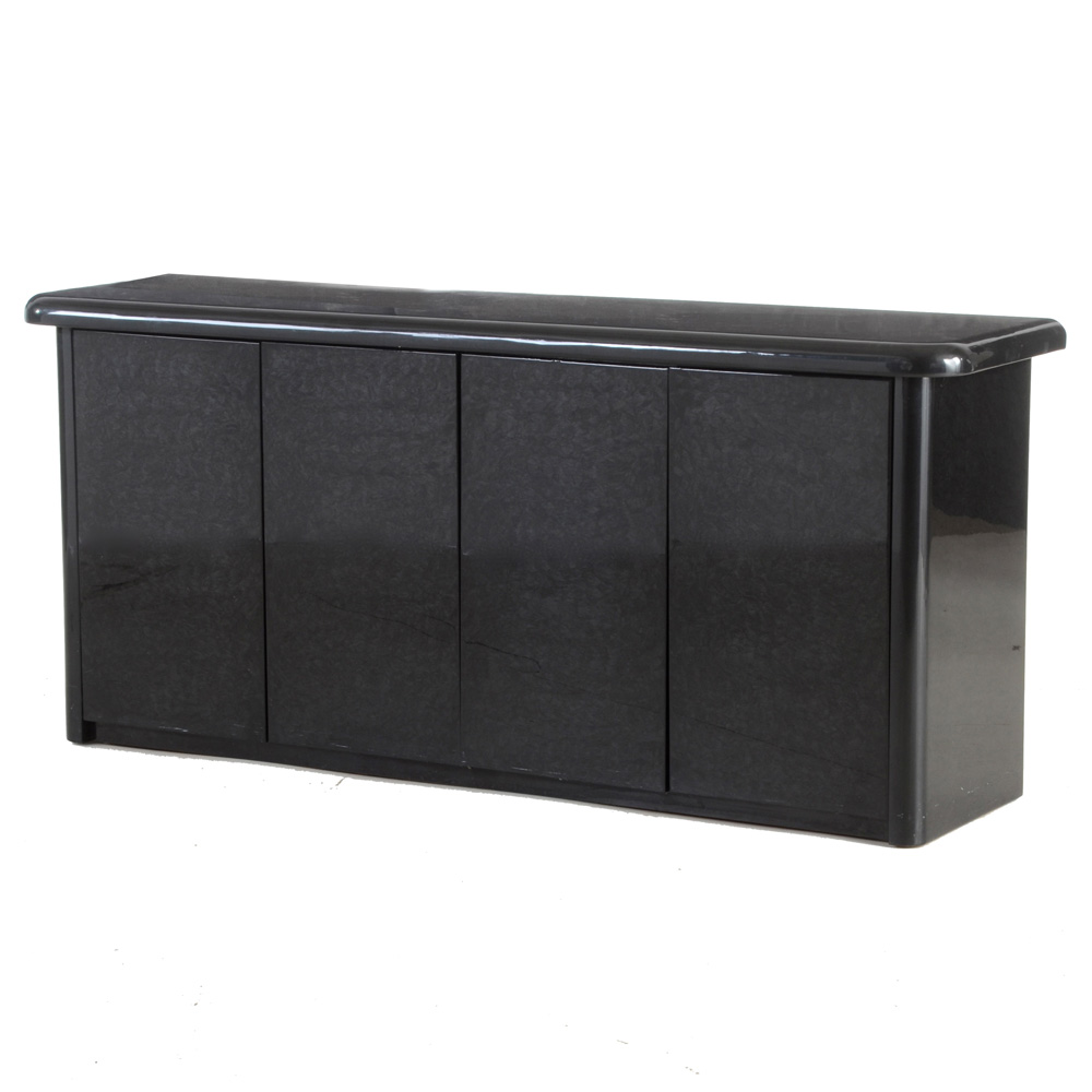 Contemporary Styled Ebony Lacquered Credenza