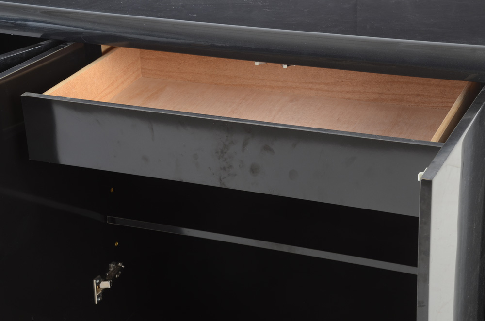 Contemporary Styled Ebony Lacquered Credenza