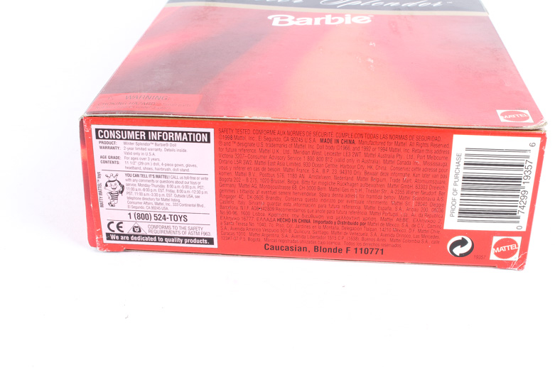 Mattel Collectible Barbie Dolls and Disney's Belle Porcelain Keepsake Doll