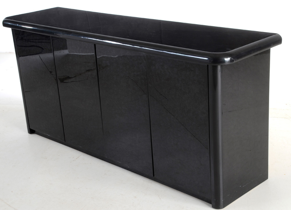 Contemporary Styled Ebony Lacquered Credenza