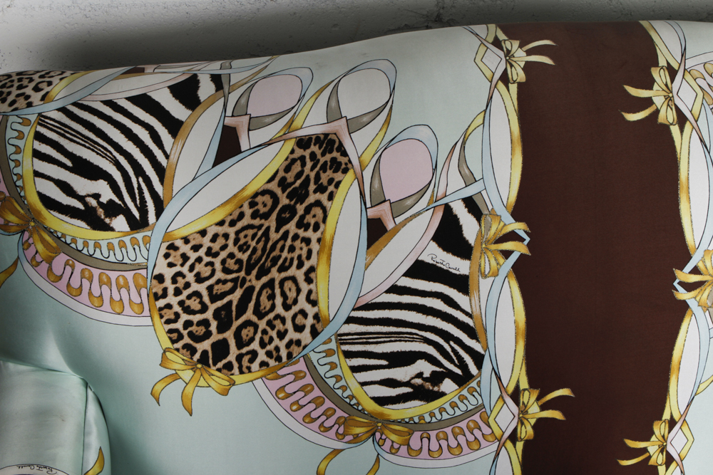 Settee with Roberto Cavalli Silk Patterned Upholstery
