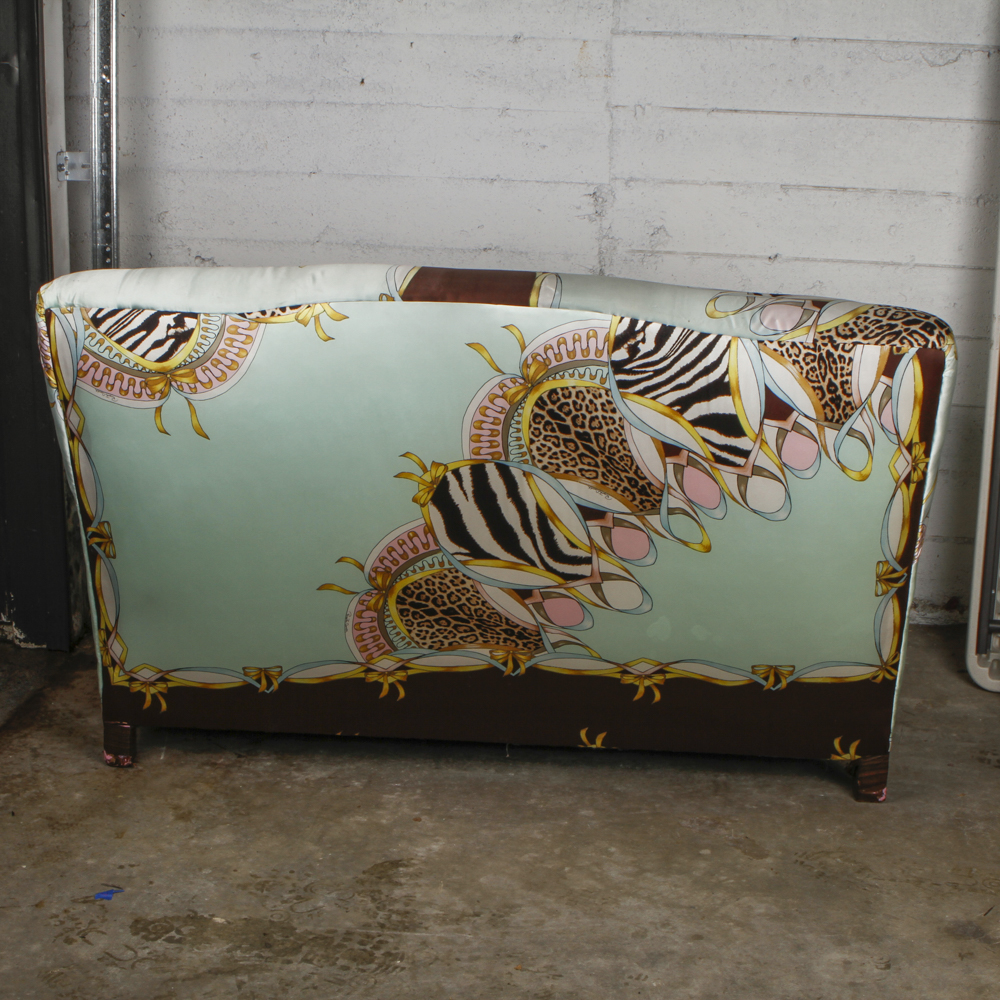 Settee with Roberto Cavalli Silk Patterned Upholstery