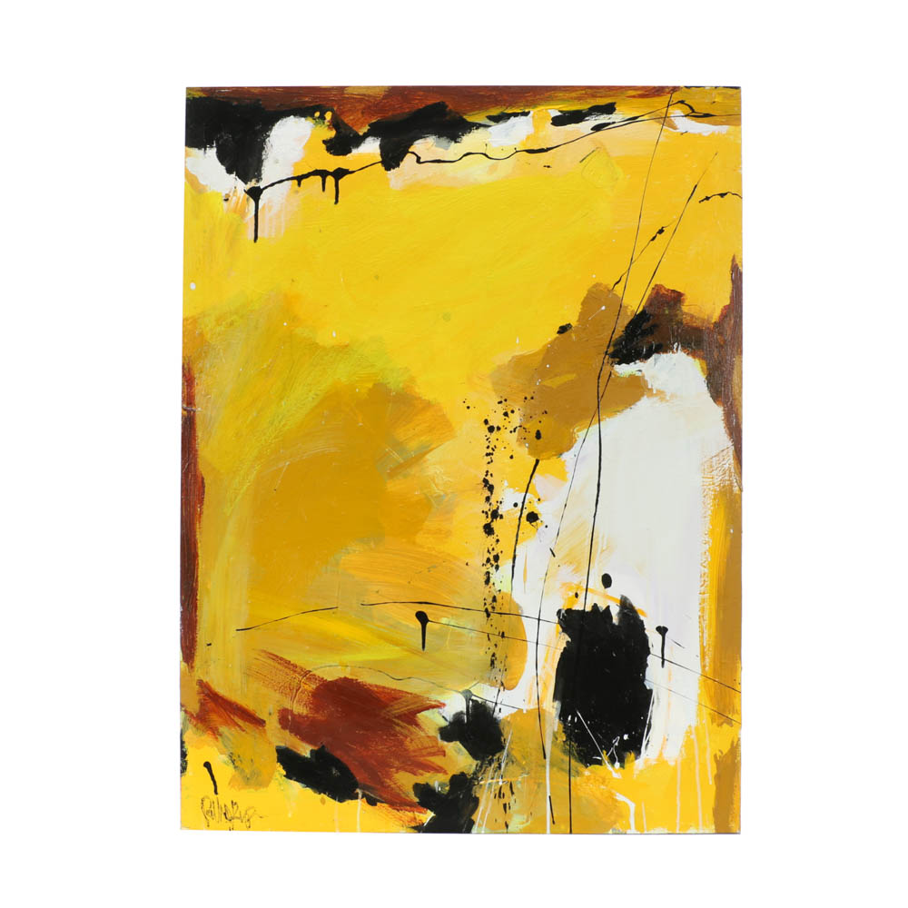 Robbie Kemper Original Acrylic on Canvas "Yellow & Ochre"