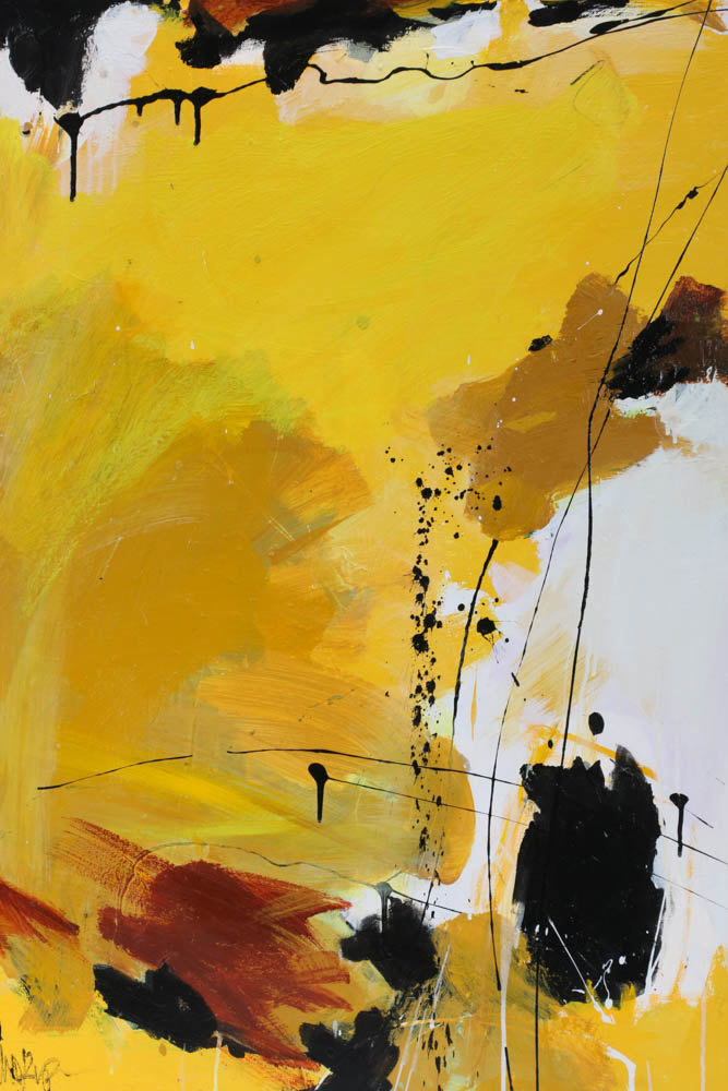 Robbie Kemper Original Acrylic on Canvas "Yellow & Ochre"