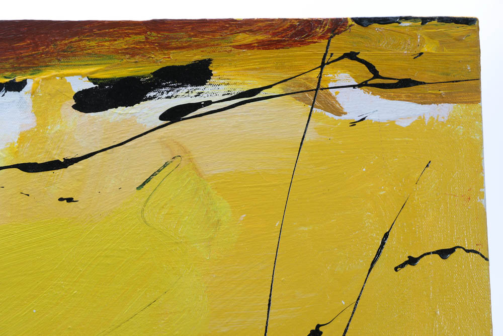 Robbie Kemper Original Acrylic on Canvas "Yellow & Ochre"