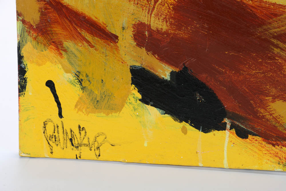 Robbie Kemper Original Acrylic on Canvas "Yellow & Ochre"