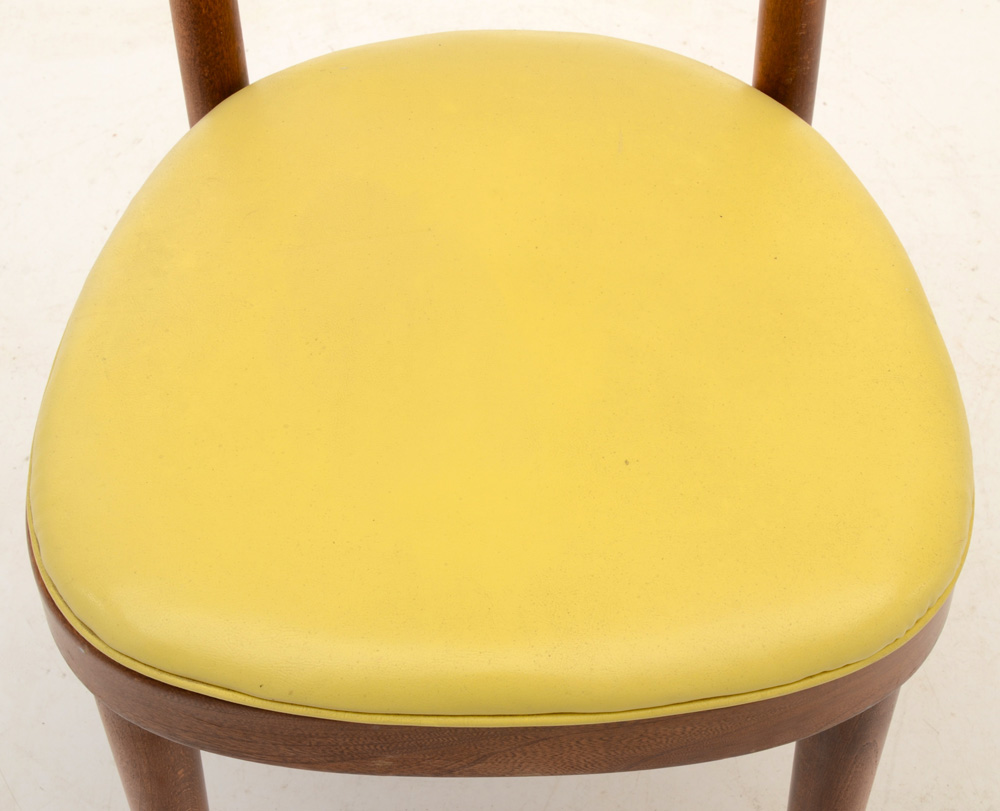 Thonet Mid Century Yellow-Green Vinyl Chair