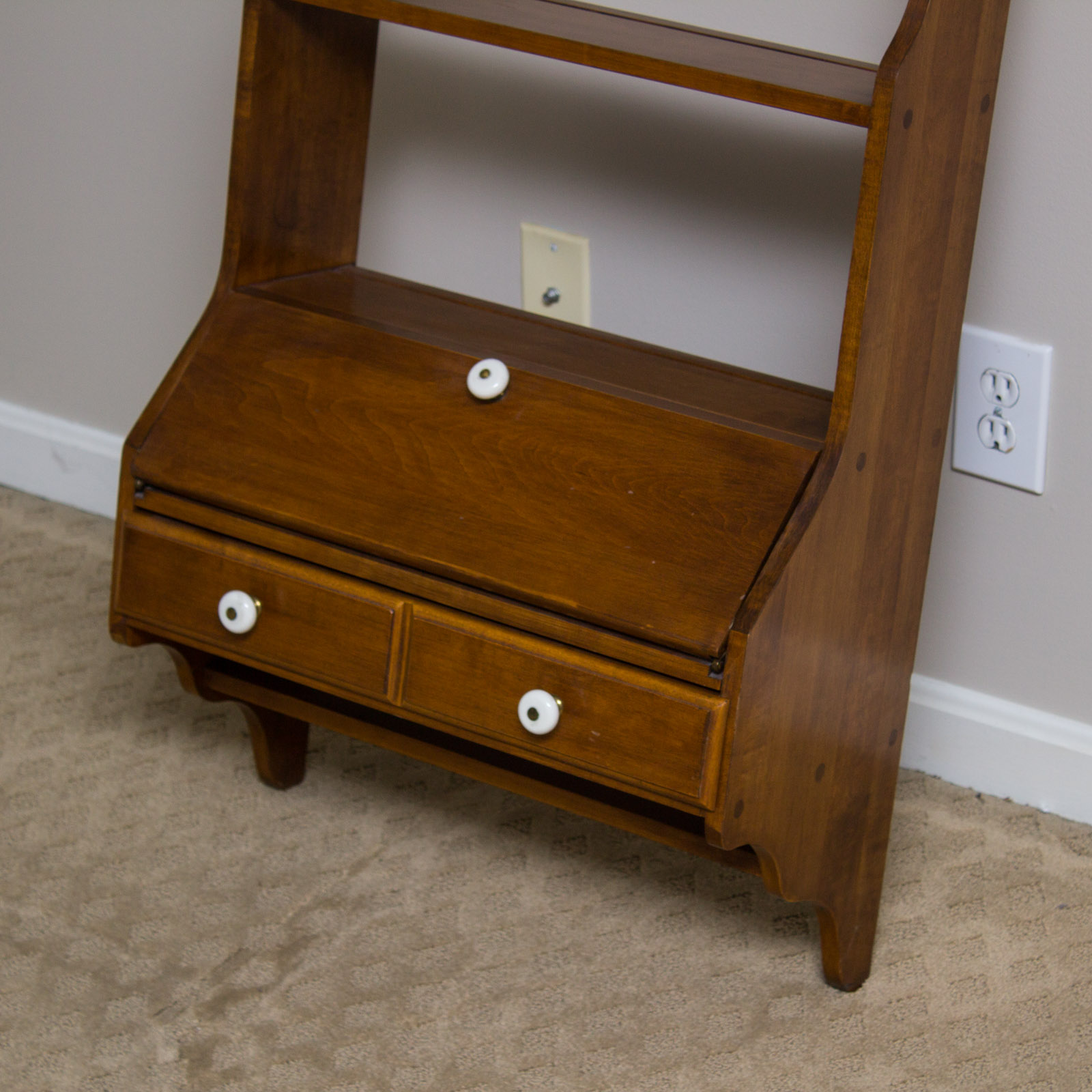 Vintage O'Hearn Sugar Maple Hanging Wall Desk