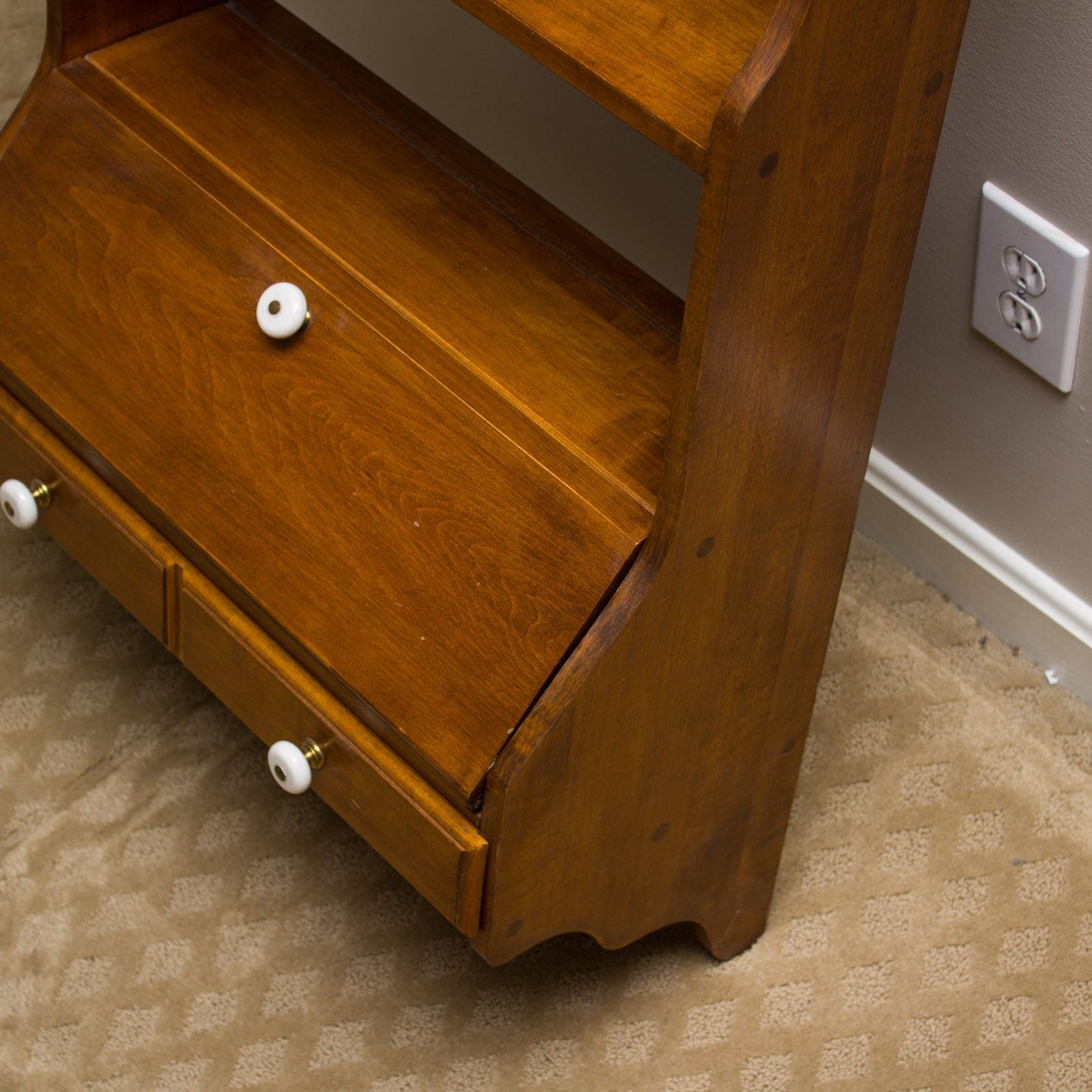 Vintage O'Hearn Sugar Maple Hanging Wall Desk