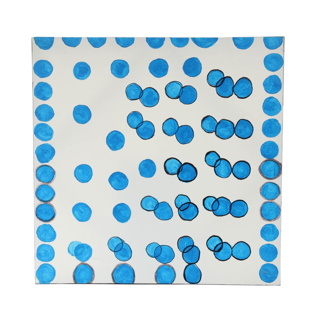 Phyllis Rinaldi Original Acrylic Painting on Canvas "Circle Blue"