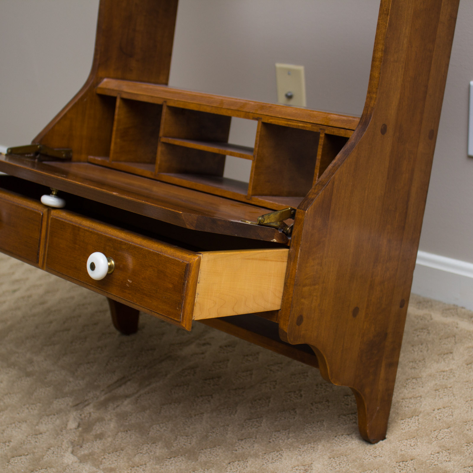 Vintage O'Hearn Sugar Maple Hanging Wall Desk