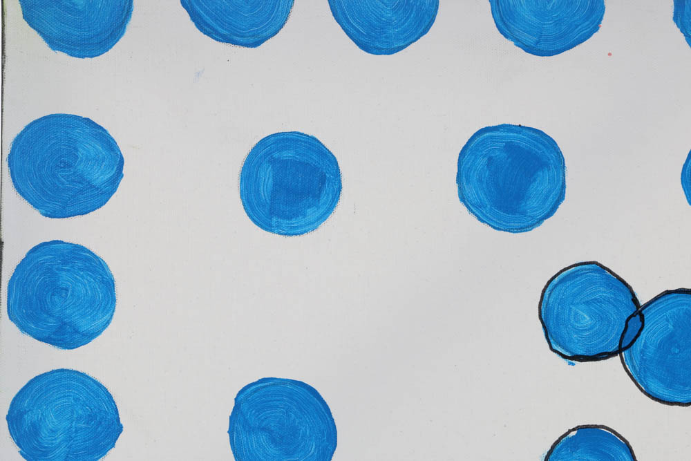 Phyllis Rinaldi Original Acrylic Painting on Canvas "Circle Blue"