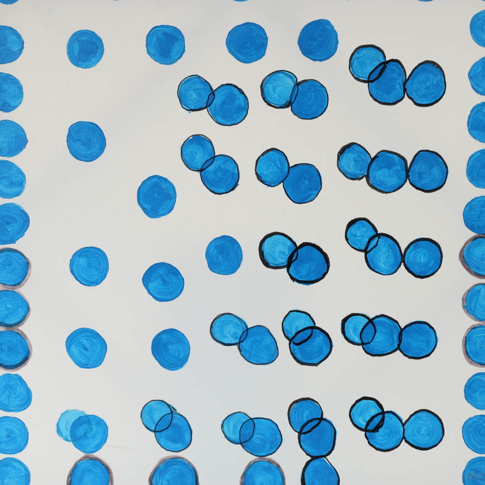 Phyllis Rinaldi Original Acrylic Painting on Canvas "Circle Blue"