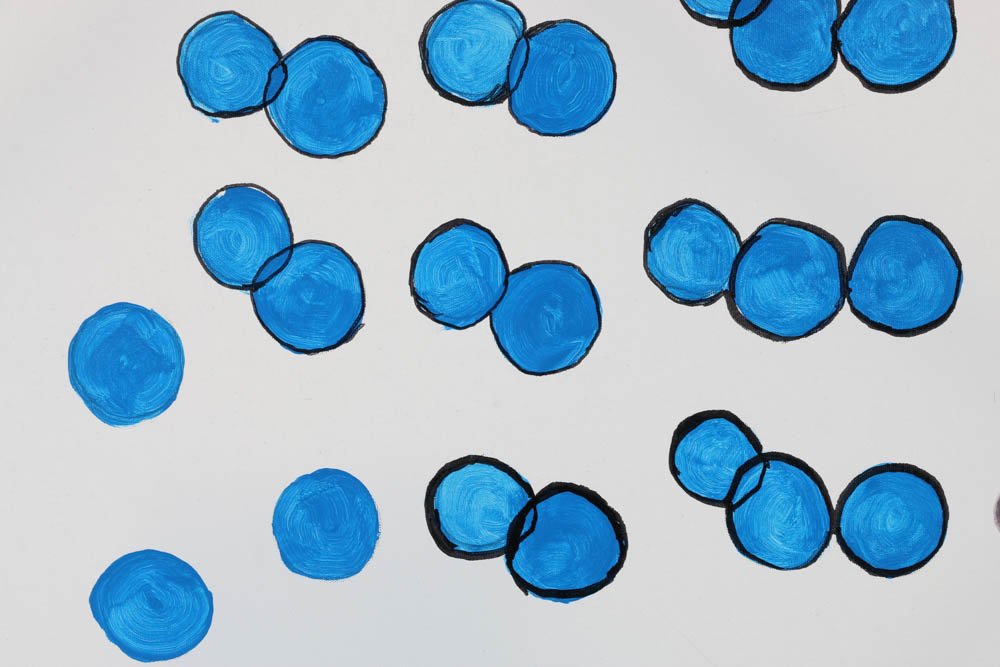 Phyllis Rinaldi Original Acrylic Painting on Canvas "Circle Blue"