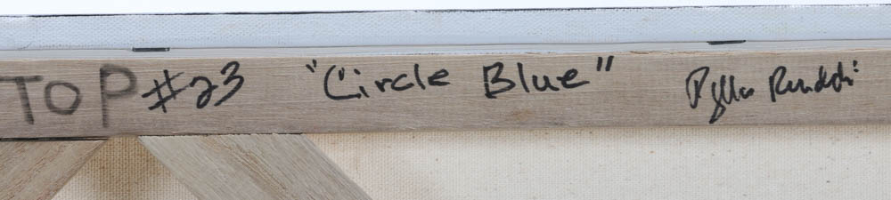 Phyllis Rinaldi Original Acrylic Painting on Canvas "Circle Blue"