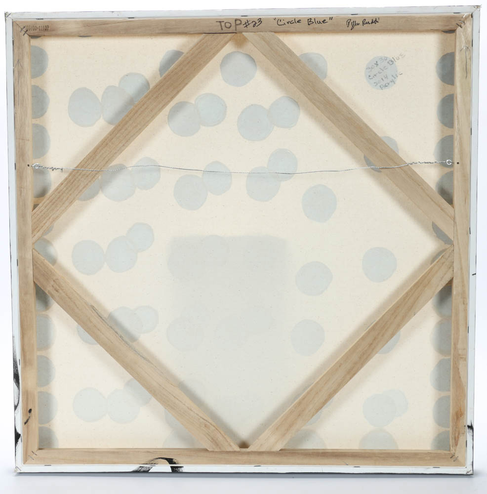 Phyllis Rinaldi Original Acrylic Painting on Canvas "Circle Blue"