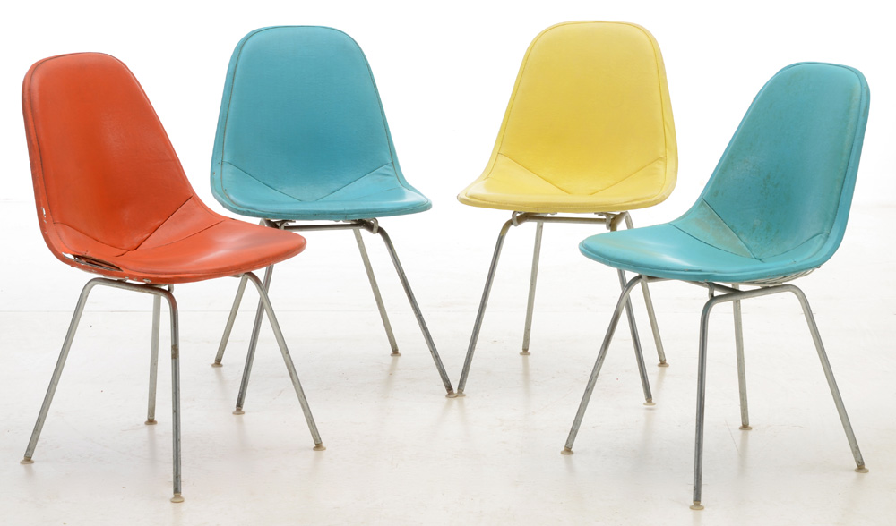 Set of Four Herman Miller Wire Grid Chairs by Charles Eames