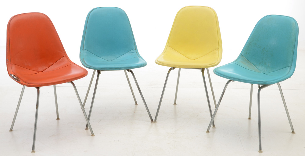 Set of Four Herman Miller Wire Grid Chairs by Charles Eames