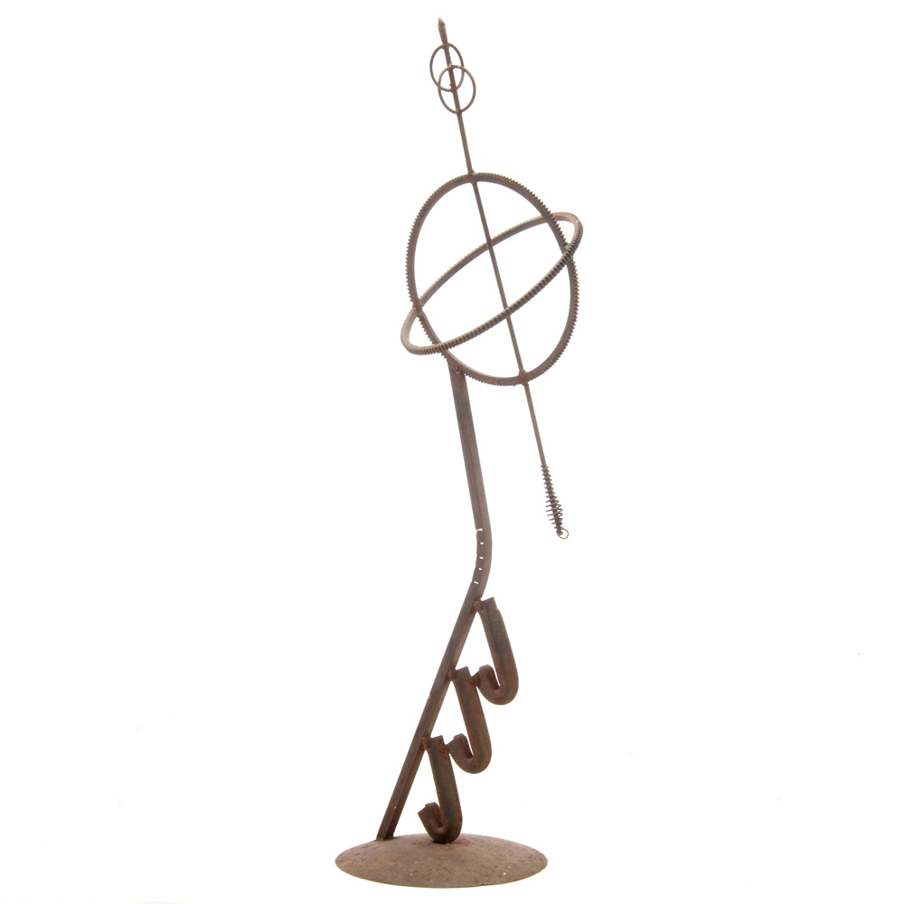 Forged Iron Garden Orb Sculpture