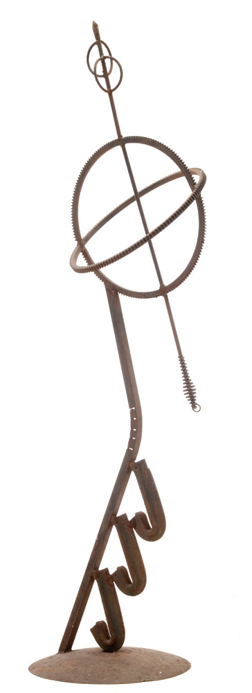 Forged Iron Garden Orb Sculpture