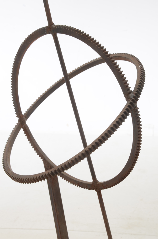 Forged Iron Garden Orb Sculpture