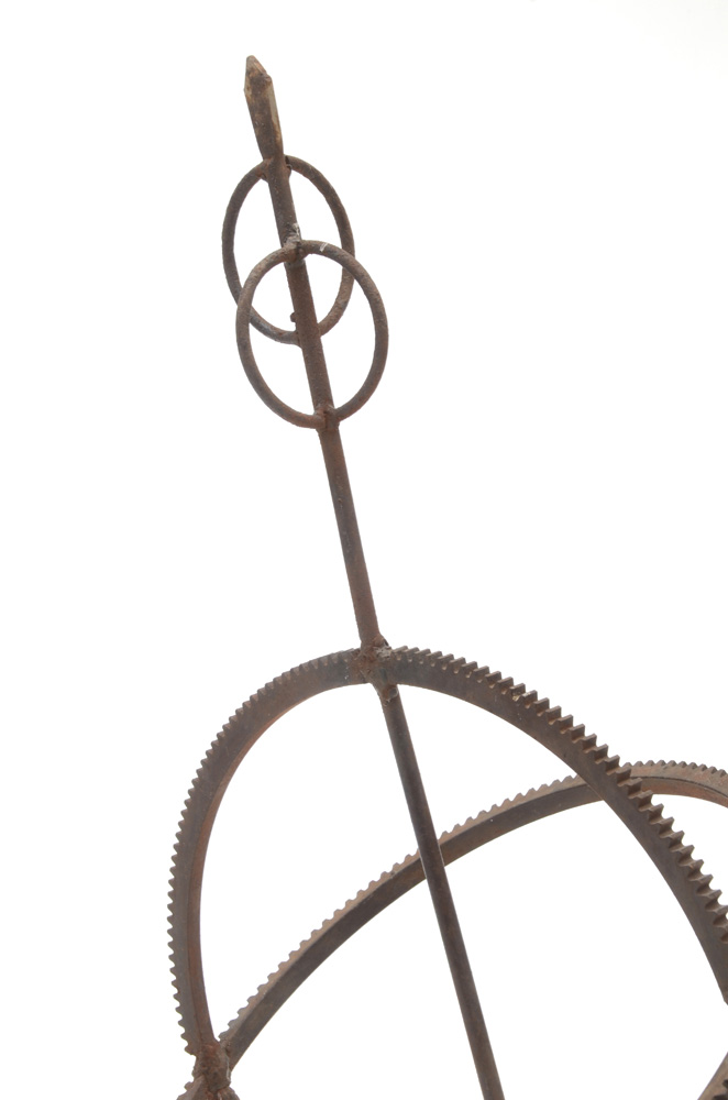 Forged Iron Garden Orb Sculpture