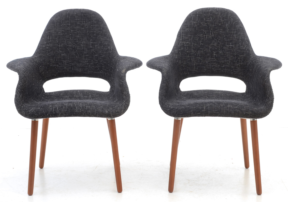 Pair of Poly & Bark "Organic" Armchairs