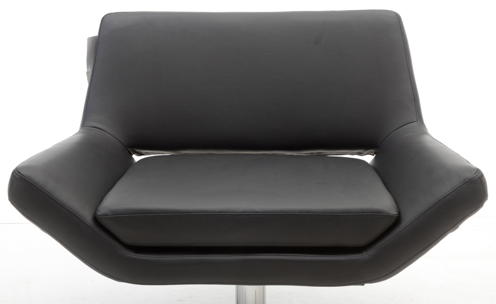 Ave Six Black Vinyl Swivel Armchair