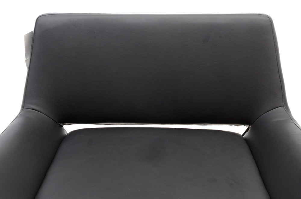 Ave Six Black Vinyl Swivel Armchair