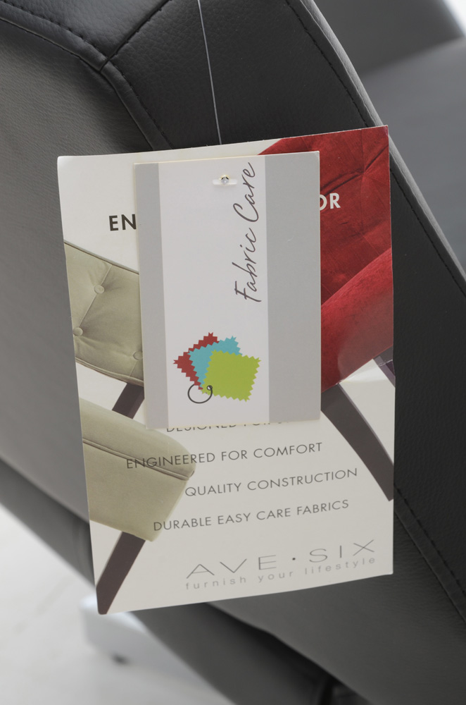 Ave Six Black Vinyl Swivel Armchair