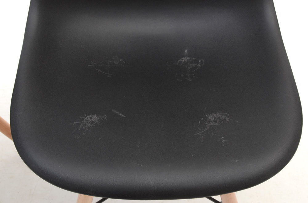 Pair of Black Plastic Shell Chairs