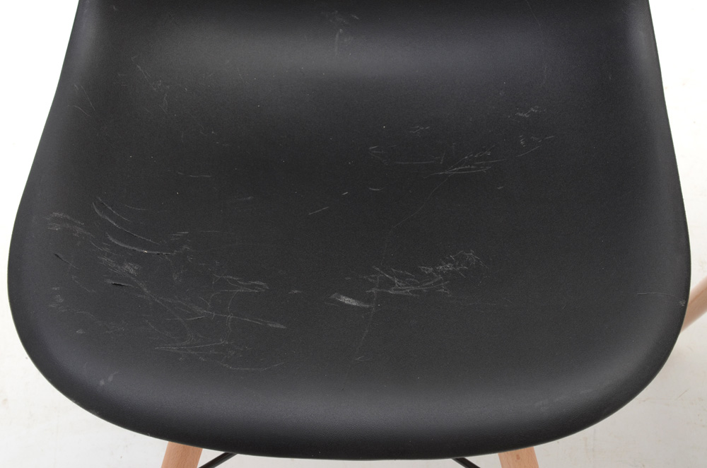 Pair of Black Plastic Shell Chairs