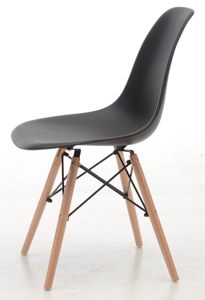 Pair of Black Plastic Shell Chairs