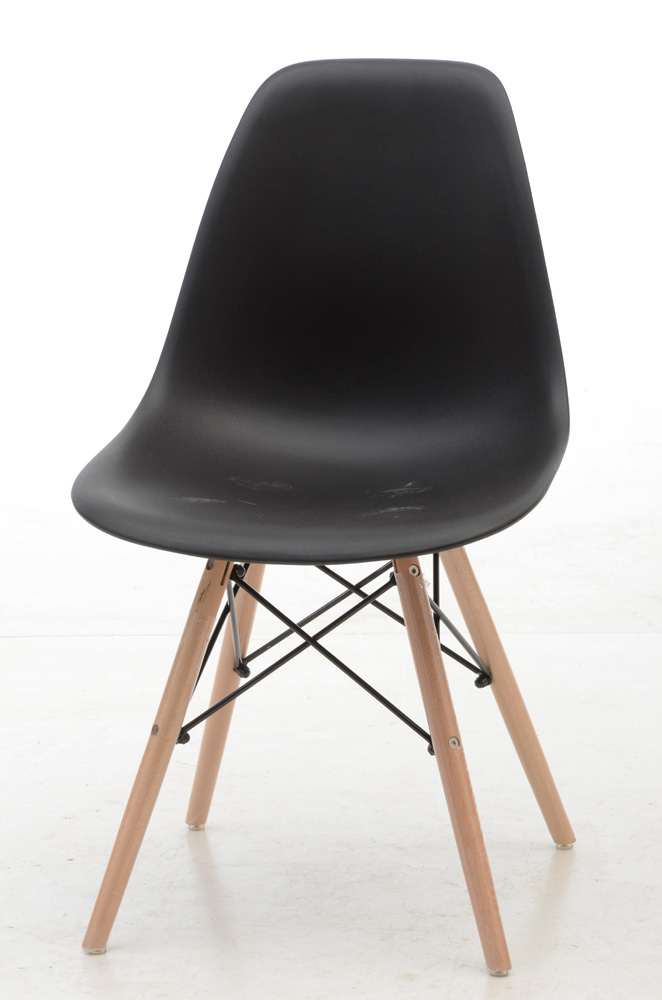 Pair of Black Plastic Shell Chairs