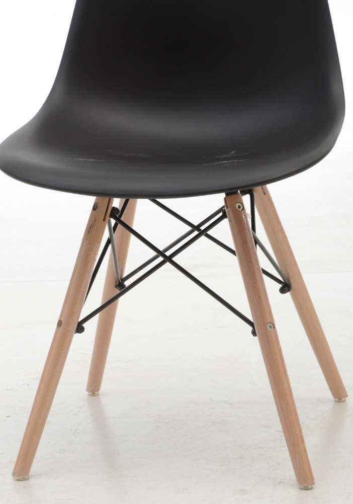Pair of Black Plastic Shell Chairs