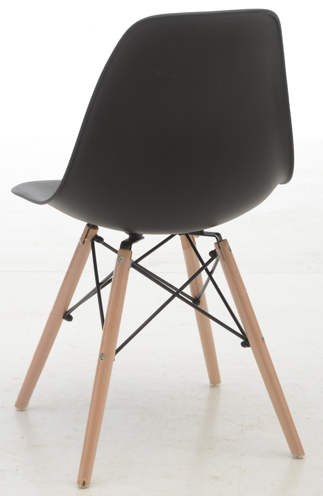 Pair of Black Plastic Shell Chairs