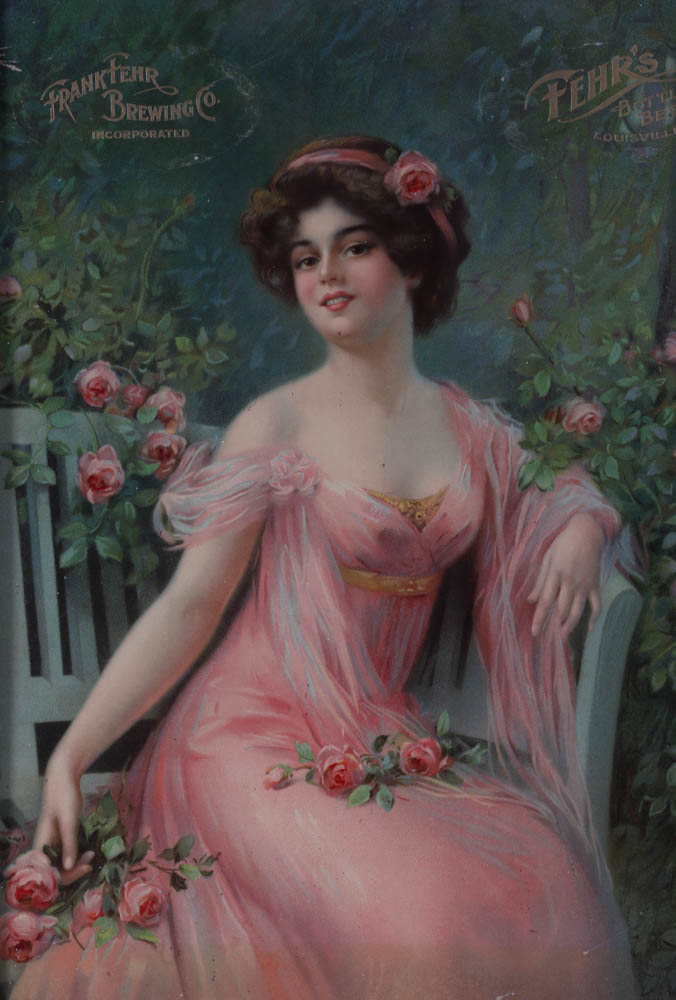 Pre-Prohibition Fehr Beer Framed Lithograph Advertising Sign